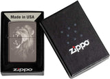 Zippo Fierce Lion Design Black Ice 49433