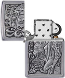 Zippo Skull and Angel Emblem Street Chrome 49442