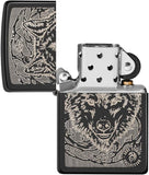 Zippo Anne Stokes Wolf High Polish Black 49443