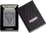 Zippo Eagle Shield Emblem Design Street Chrome 49450