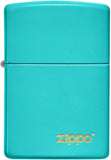 Zippo Flat Turquoise Logo 49454ZL