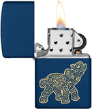 Zippo Lucky Elephant Design Navy Matte 49515