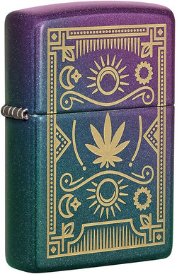 Zippo Leaf Design Laser Engraved Iridescent 49516