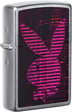 Zippo Playboy Black and Pink Stripes Rabbit Head Design 49524