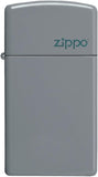 Zippo Slim Flat Grey Zippo Logo 49527ZL