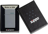 Zippo Slim Flat Grey Zippo Logo 49527ZL