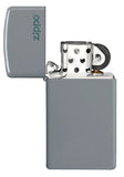 Zippo Slim Flat Grey Zippo Logo 49527ZL