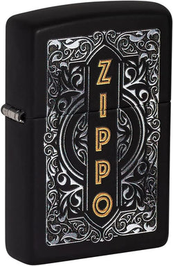Zippo Logo Design Black Matte 49535