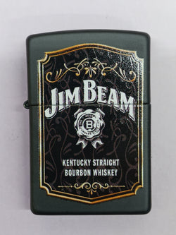 Zippo Jim Beam Black Matte FACTORY ERROR on Whiskey Logo 49544