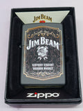 Zippo Jim Beam Black Matte FACTORY ERROR on Whiskey Logo 49544