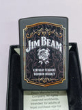 Zippo Jim Beam Black Matte FACTORY ERROR on Whiskey Logo 49544
