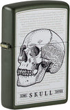 Zippo Literary Skull Design Green Matte 49602