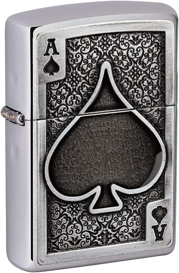Zippo Ace of Spades Emblem Brushed Chrome 49637 – Real Guts Outdoor