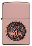 Zippo Tree of Life Emblem High Polish Rose Gold 49638