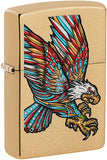 Zippo Tattoo Eagle Design Brushed Brass 49667