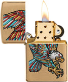 Zippo Tattoo Eagle Design Brushed Brass 49667