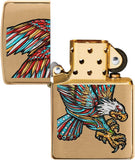 Zippo Tattoo Eagle Design Brushed Brass 49667