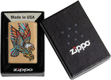 Zippo Tattoo Eagle Design Brushed Brass 49667