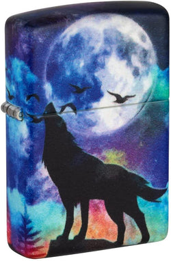 Zippo Howling Wolf and Moon 540 Color Design 49683