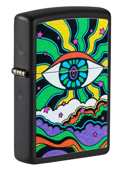 Zippo Black Light Eye Design Black Matte 49699