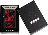 Zippo Red Skull Design Black Matte 49775