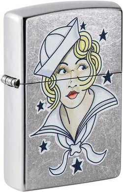 Zippo Sailor Girl Tattoo Design Street Chrome 49789
