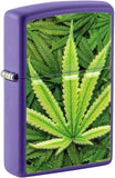 Zippo Leaf Design Texture Print Leaf Purple Matte 49790