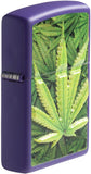 Zippo Leaf Design Texture Print Leaf Purple Matte 49790