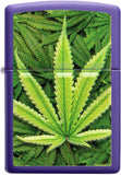 Zippo Leaf Design Texture Print Leaf Purple Matte 49790