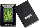 Zippo Leaf Design Texture Print Leaf Purple Matte 49790