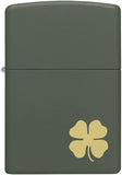 Zippo Four Leaf Clover Green Matte 49796