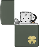 Zippo Four Leaf Clover Green Matte 49796