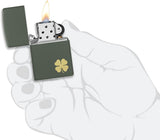 Zippo Four Leaf Clover Green Matte 49796