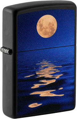 Zippo Full Moon Black Light Design Black Matte 49810