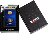 Zippo Full Moon Black Light Design Black Matte 49810