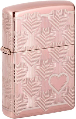 Zippo Heart Design High Polish Rose Gold 49811