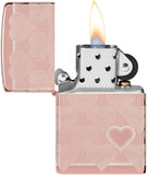 Zippo Heart Design High Polish Rose Gold 49811