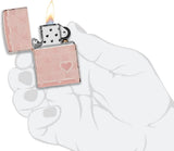 Zippo Heart Design High Polish Rose Gold 49811