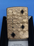 Zippo Geometric Design Deep Carved High Polish Brass Armor 49884
