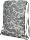Tactical Heavy Duty Drawstring Backpack Army Military Sack (ACU 08059) in Digital Camouflage