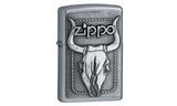Zippo Bull Skull Emblem Street Chrome 20286