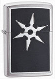 Zippo 6 Point Throwing Star Emblem Brushed Chrome 20334