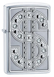 Zippo Dollar Emblem Swarovski Crystals High Polish Chrome 20904