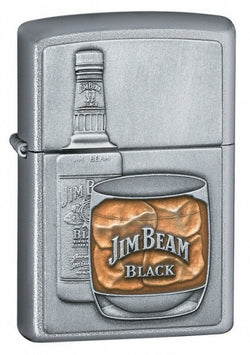 Zippo Jim Beam Bottle Emblem Satin Chrome 21111