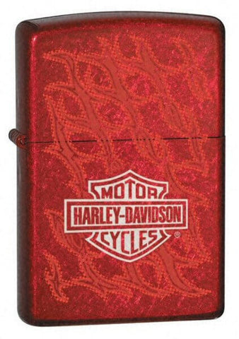 Zippo Harley Davidson Barbed Wire Facade Candy Apple Red 24022
