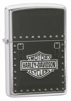 Zippo Harley Davidson Saddle Bag Emblem Brushed Chrome 24168