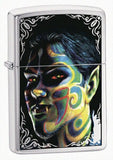 Zippo Face Painting Boy Brushed Chrome 24403