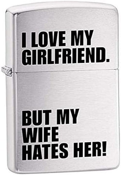 Zippo I Love My Girlfriend Brushed Chrome 24522