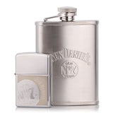 Zippo Jack Daniel's Lighter and Flask Gift Set High Polish Chrome 24652