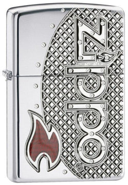 Zippo Armor Flame Emblem High Polish Chrome 24801